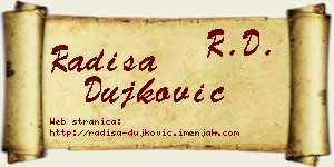 Radiša Dujković vizit kartica